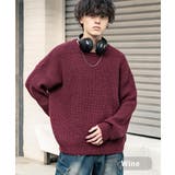 ワイン | ニットセーター 無地 オーバーサイズ | Rocky Monroe