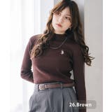 26.ブラウン | ユーエスポロアッスン ニット 長袖 | Rocky Monroe【woman】