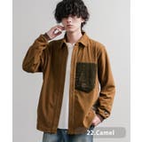 22.キャメル | フリースシャツ 長袖 切り替え | Rocky Monroe