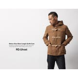 メルトンウールフード付ショート丈ダッフルコートジャケット メンズ キャメル | Rocky Monroe | 詳細画像16