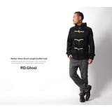 メルトンウールフード付ショート丈ダッフルコートジャケット メンズ キャメル | Rocky Monroe | 詳細画像23