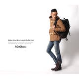 メルトンウールフード付ショート丈ダッフルコートジャケット メンズ キャメル | Rocky Monroe | 詳細画像24