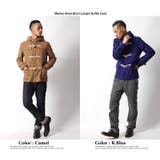 メルトンウールフード付ショート丈ダッフルコートジャケット メンズ キャメル | Rocky Monroe | 詳細画像6