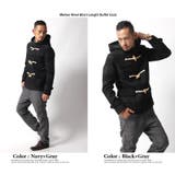 メルトンウールフード付ショート丈ダッフルコートジャケット メンズ キャメル | Rocky Monroe | 詳細画像9