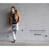 メルトンウールフード付ショート丈ダッフルコートジャケット メンズ キャメル | Rocky Monroe | 詳細画像25