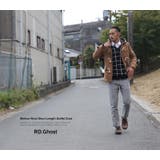 メルトンウールフード付ショート丈ダッフルコートジャケット メンズ キャメル | Rocky Monroe | 詳細画像26