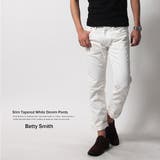 国産 日本製レッドステッチスリムストレッチホワイトデニムパンツ メンズ | Rocky Monroe | 詳細画像1