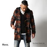 Revo レヴォ】ウールミックス起毛チェック柄ロング丈ダッフルコート
