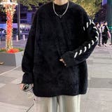 ブラック | ニット メンズ セーター オーバーサイズ モヘアタッチ | Rodic【MENS】