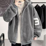 グレー | ボアブルゾン メンズ ボアジャケット フリース パーカー | Rodic【MENS】