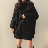 ブラック | レディース ニットワンピース タートルネック | Rodic