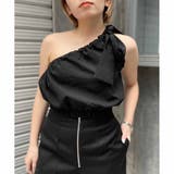 BLACK | ワンショルリボントップス | ENVYM