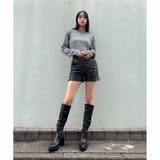 BLACK | キルティングレザーショーパン | ENVYM
