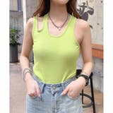 GREEN | アシメカットトップス | ENVYM