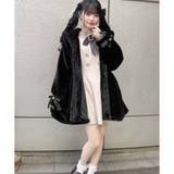 ウエスト飾りベルトファーコート[品番：RJTW0001436]｜ROJITA