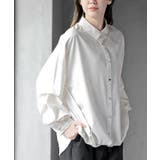 アイボリー | 変形スリーブ裾タック多釦ブラウス | rps