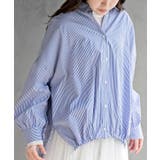 ブルー | バックギャザードロストブルゾンシャツ | rps