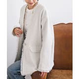 オフホワイト | ツイードノーカラージャケット | rps