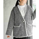 ブラック2 | ツイードノーカラージャケット | rps