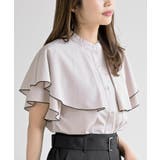 バンドカラー配色ケープブラウス | rps | 詳細画像14 