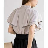 バンドカラー配色ケープブラウス | rps | 詳細画像16 