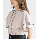 バンドカラー配色ケープブラウス | rps | 詳細画像17 