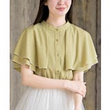 バンドカラー配色ケープブラウス | rps | 詳細画像22 