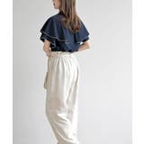 バンドカラー配色ケープブラウス | rps | 詳細画像27 