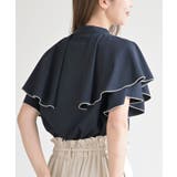 バンドカラー配色ケープブラウス | rps | 詳細画像33 