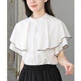 バンドカラー配色ケープブラウス | rps | 詳細画像6 