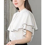 バンドカラー配色ケープブラウス | rps | 詳細画像7 