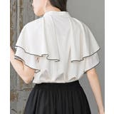 バンドカラー配色ケープブラウス | rps | 詳細画像8 