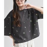 CHACグレー | フラワー刺繍ショート丈T | rps