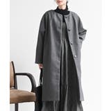 杢チャコール | ノーカラーロングコート | rps