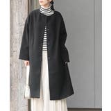 ブラック | ノーカラーロングコート | rps