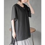 ストライプ×シフォンフレアー袖チュニック | rps | 詳細画像9