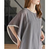 ふちどり配色シフォンバタフライブラウス | rps | 詳細画像23 