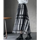 チュールチェックプリントギャザースカート | rps | 詳細画像1 