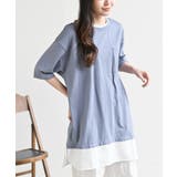 サックス | 接触冷感ＵＳＡコットンフェイクレイヤーＴ | rps