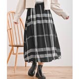 ブラック | チェック柄ガーゼバルーンスカート | rps