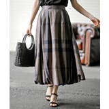 ブラウン | チェック柄ガーゼバルーンスカート | rps