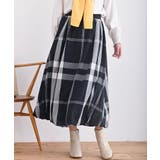 ネイビー | チェック柄ガーゼバルーンスカート | rps