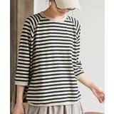 ブラック | リブ切替7分袖ボーダーT | rps