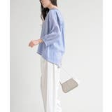 シアー楊柳バンドカラー７分袖ブラウス | rps | 詳細画像18 