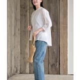 シアー楊柳バンドカラー７分袖ブラウス | rps | 詳細画像3 