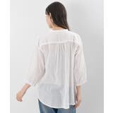 シアー楊柳バンドカラー７分袖ブラウス | rps | 詳細画像35 