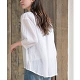 シアー楊柳バンドカラー７分袖ブラウス | rps | 詳細画像7 