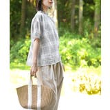 コットンボイルチェックフリル衿ブラウス | rps | 詳細画像11 