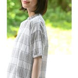 コットンボイルチェックフリル衿ブラウス | rps | 詳細画像15 