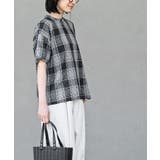 コットンボイルチェックフリル衿ブラウス | rps | 詳細画像19 